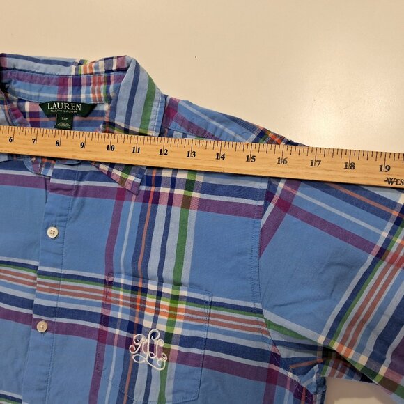 Lauren Ralph Lauren Women’s Plaid Sleep Shirt- Size S - Picture 7 of 11
